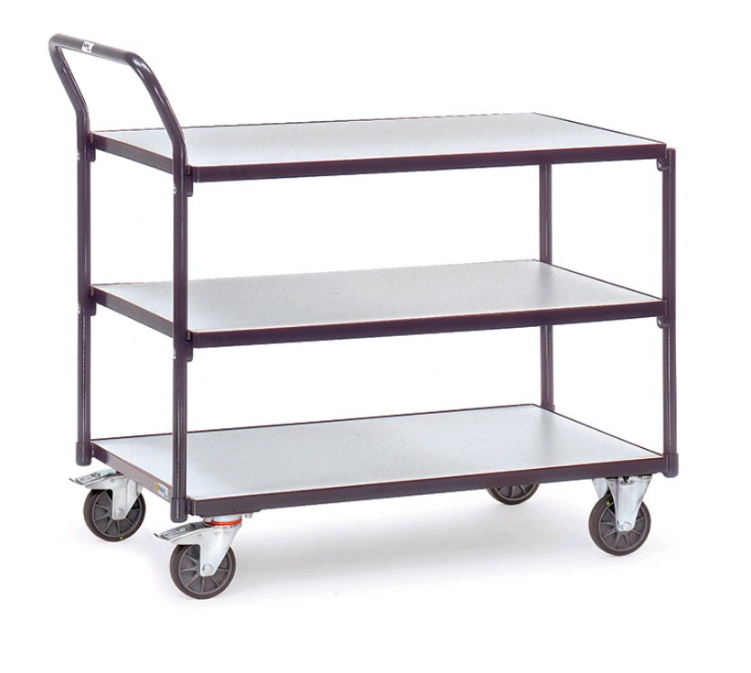 Fetra ESD-Tischwagen mit 3 Böden und einer Ladefläche von 850 x 500mm 1850