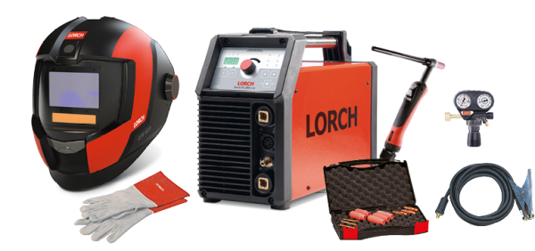 Lorch HandyTIG 200 AC/DC für die Werkstatt Aktions-set mit Helm und Verschleißteile
