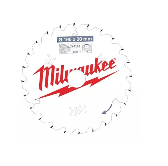 Milwaukee Kreissägeblatt Holz 190 x 30 x 1,6 x 24 WZ