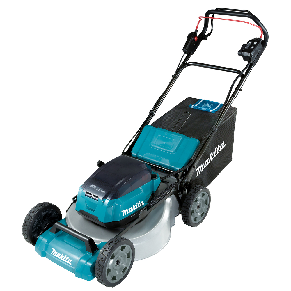 Makita Akku-Rasenmäher 2x18V (ohne Ladeg / Akkus) Schnittbreite 53 cm, Schnitthöhe (10-stufig, zent