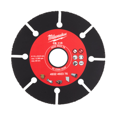 Milwaukee HM-Trennscheibe 115 mm für Holz, Kunststoff, Gipskarton Milwaukee HM-Trennscheibe 115 mm für Holz, Kunststoff, Gipskarton