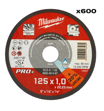 Milwaukee Metalltrennscheibe PRO+ INOX 125 mm 600 x Trennscheibe 125 x 1 mm Milwaukee Metalltrennscheibe PRO+ INOX 125 mm 600 x Trennscheibe 125 x 1 mm