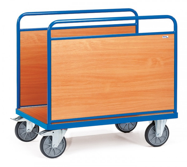 Fetra Ballenwagen mit 2 Seitenwänden aus Holz und einer Ladefläche von 1.200x800mm 2543