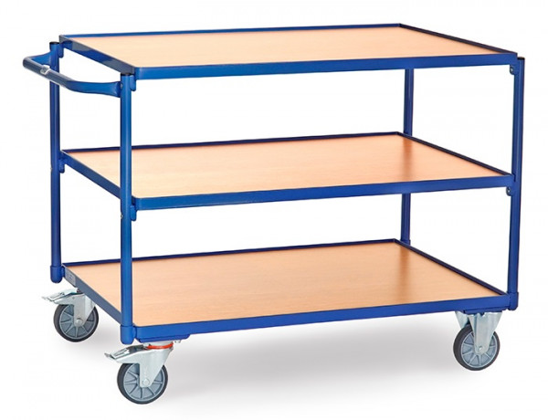 Fetra leichter Tischwagen mit 3 Böden und einer Ladefläche von 1.000 x 700 mm 2954