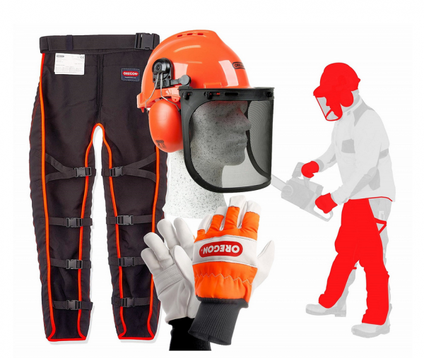 Oregon Schutzausrüstung Set, (Helm, Hose & Handschuhe)