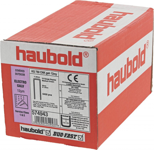 Haubold KG-Klammer KG50 KG750 stark galv. KG700 50mm lang, geharzt